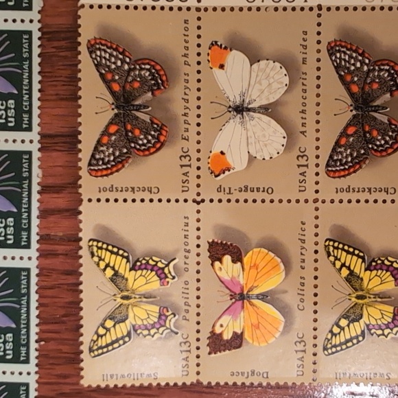 USPS 13 Cent Stamp Bundle Pueblo Art Dance Theater Colorado Folk Art Butterflies - Picture 11 of 12